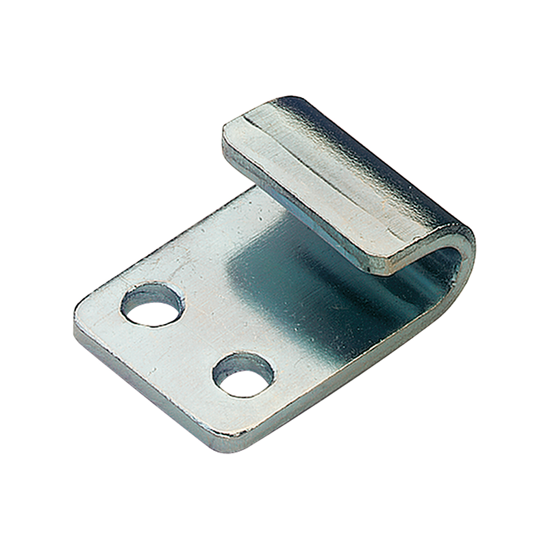 Catch plate, electro zinc plated steel, flat mounting, L=26mm, B=24mm, H=12,8mm