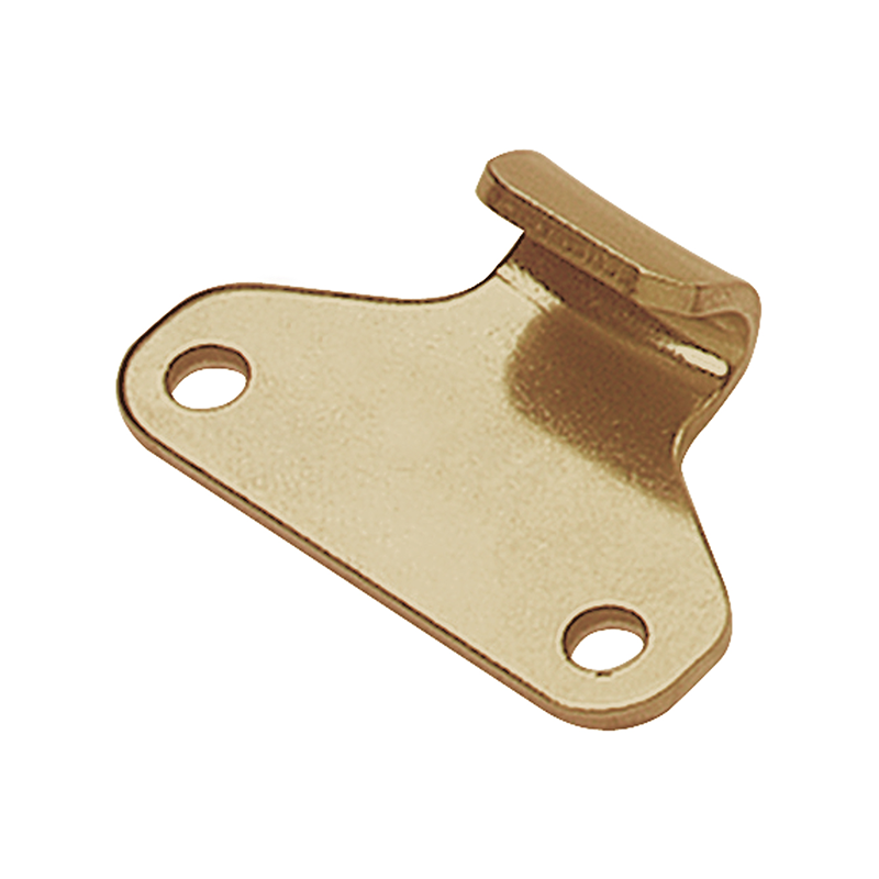 Catch plate, electro zinc plated and yellow chromated steel, flat mounting, L=26mm, B=40mm, H=11,2mm