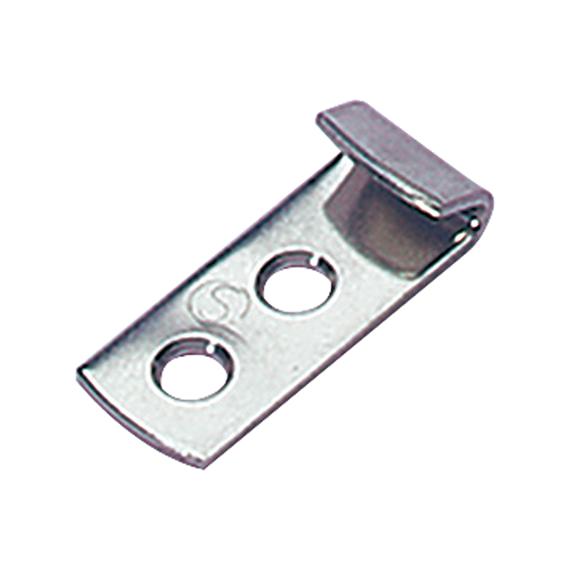 Catch plate, untreated stainless steel, flat mounting, L=23mm, B=9,5mm, H=4,8mm