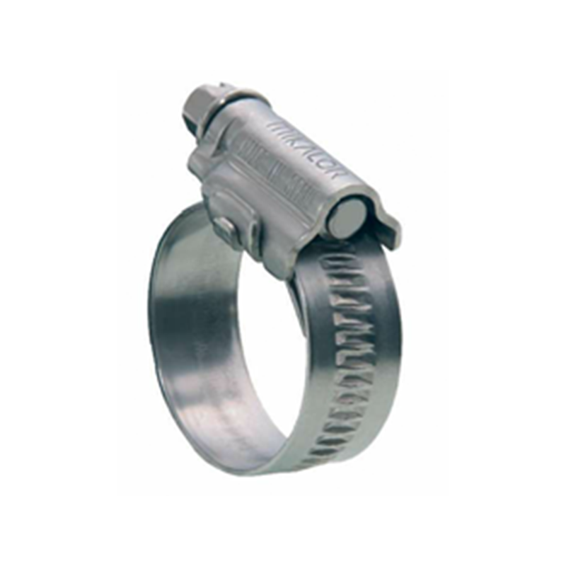 Complete hose clamp, acid proof stainless steel, Diameter range: 16-27mm, T= 0,8mm, torque= 4,6Nm, Load class= Medium