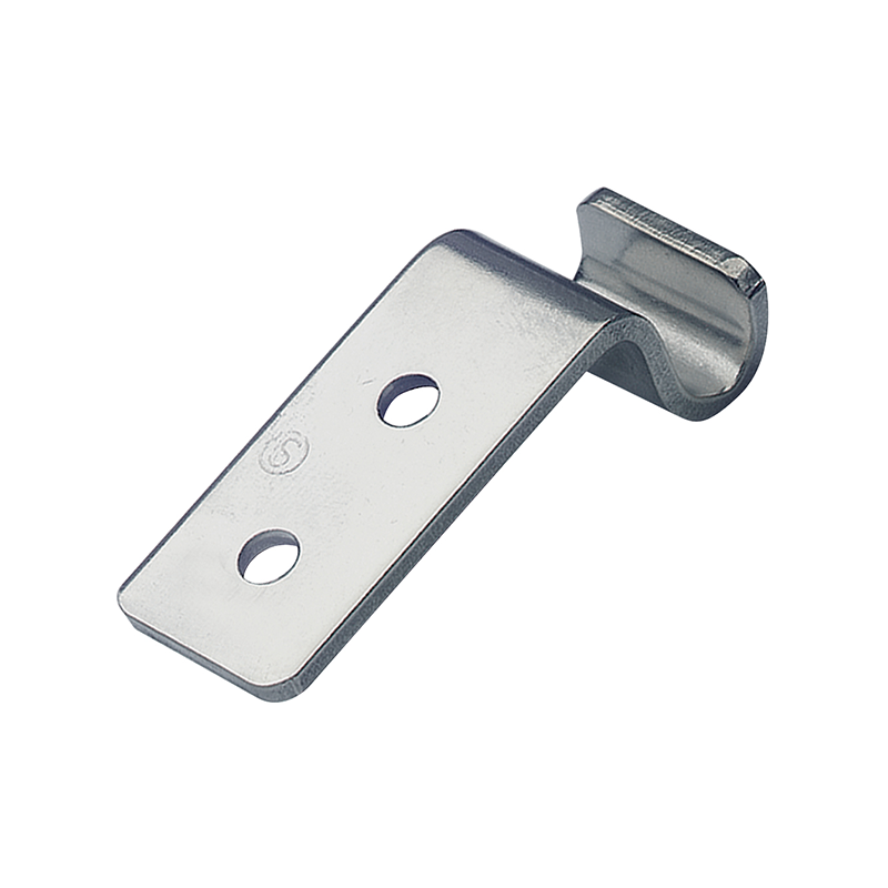 Catch plate, ubehandlet stainless steel, angle mounting, L=45mm, B=16mm, H=15mm