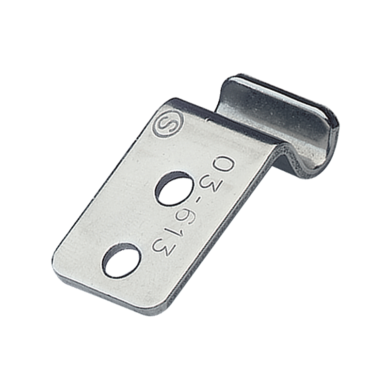 Catch plate, ubehandlet stainless steel, angle mounting, L=30,8mm, B=15,9mm, H=10,3mm