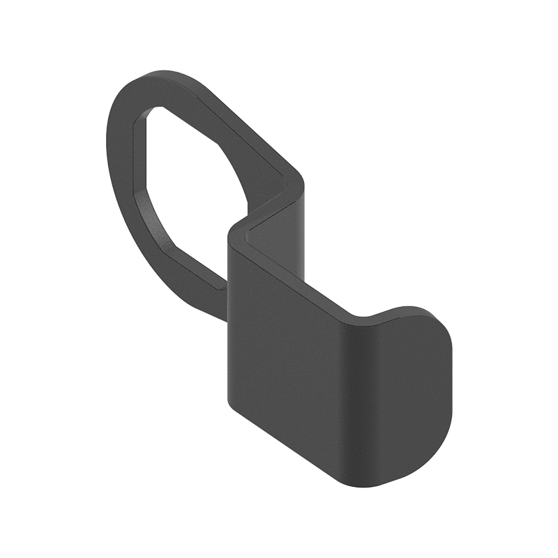 Finger pull, steel, L=47, H=15, offset=-2