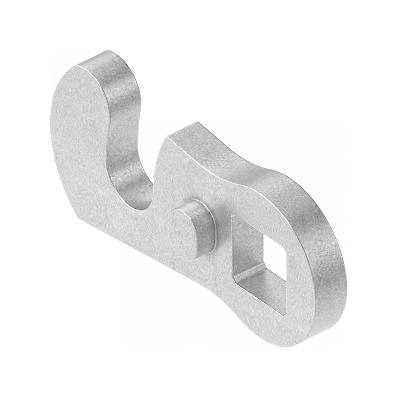 Cam, hook, steel, L=31,5, B=, offset height=0 mm.