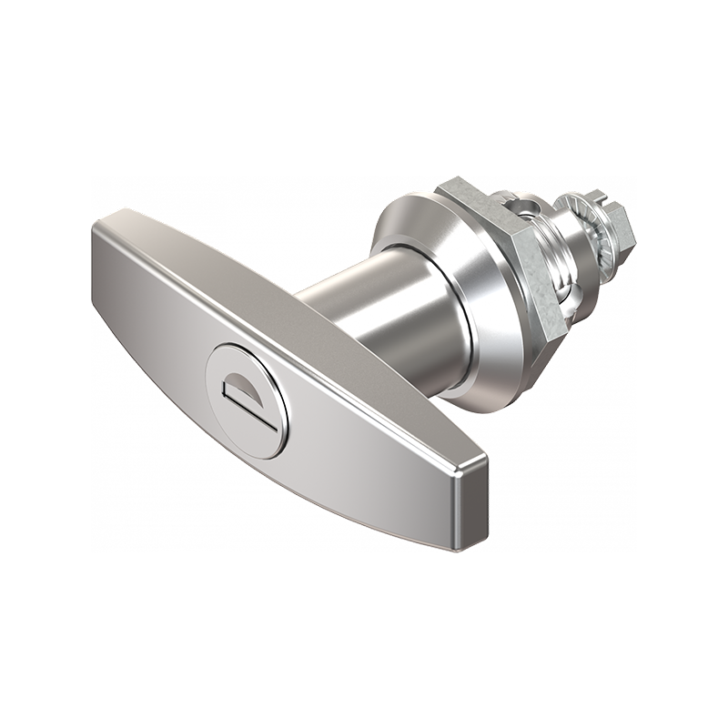 Housing with t-handle, keyed different, die-cast zinc, L=78mm, GH=18mm, plate thickness=1,5-8mm