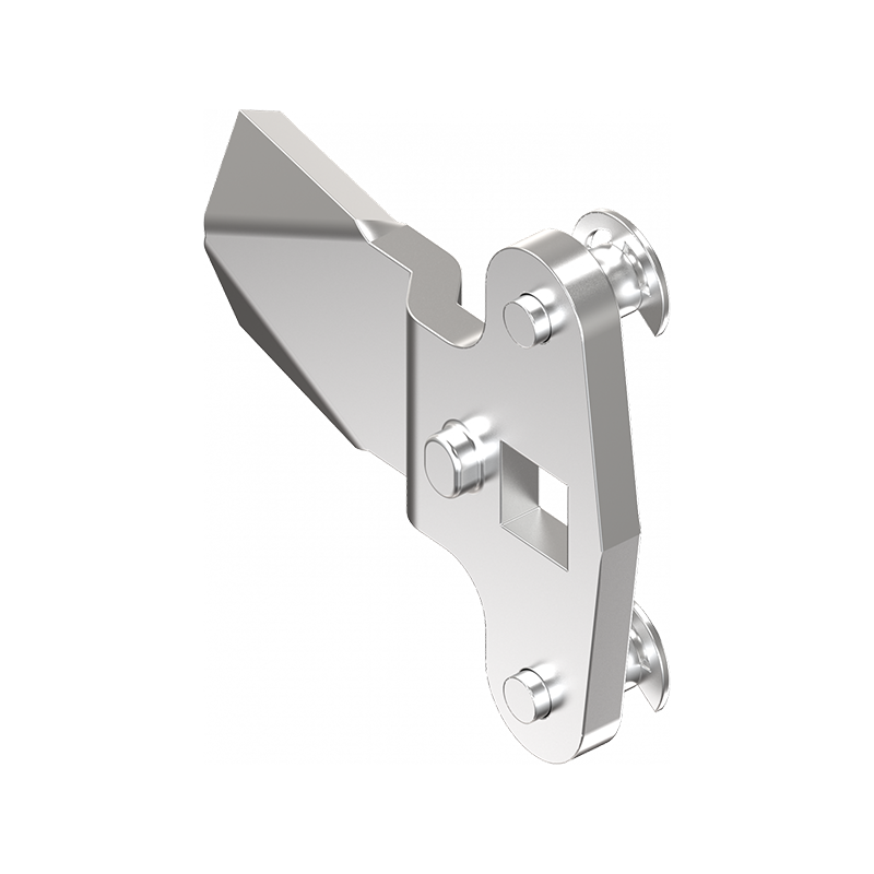 Cam, rod control, stainless steel, L=45, B=20, offset height=4 mm.