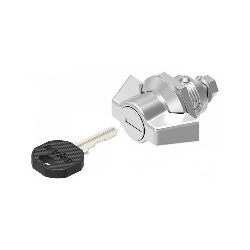 Housing with wing handle, keyed alike ek333, acid proof stainless steel, L=50mm, GH=18mm, plate thickness=1,5-8mm