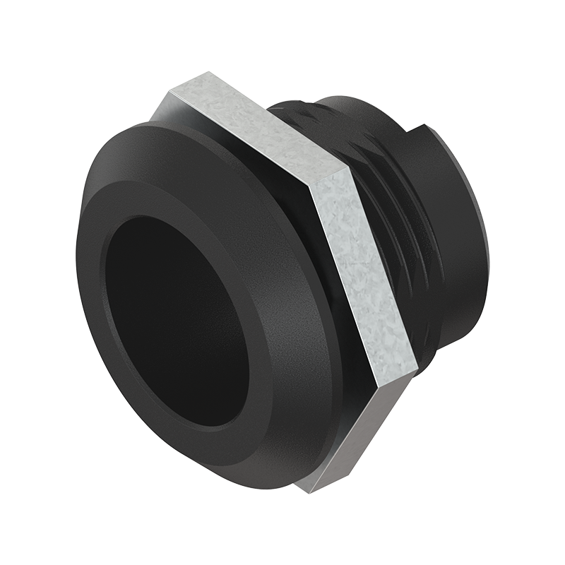 Housing, standard, glass fiber reinforced polyamide, D=28, GH=18, plate thickness=1,2-8 mm