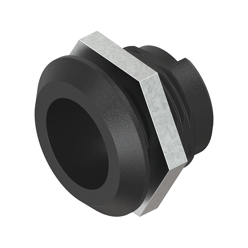 Housing, standard, glass fiber reinforced polyamide, D=28, GH=18, plate thickness=1,2-8 mm