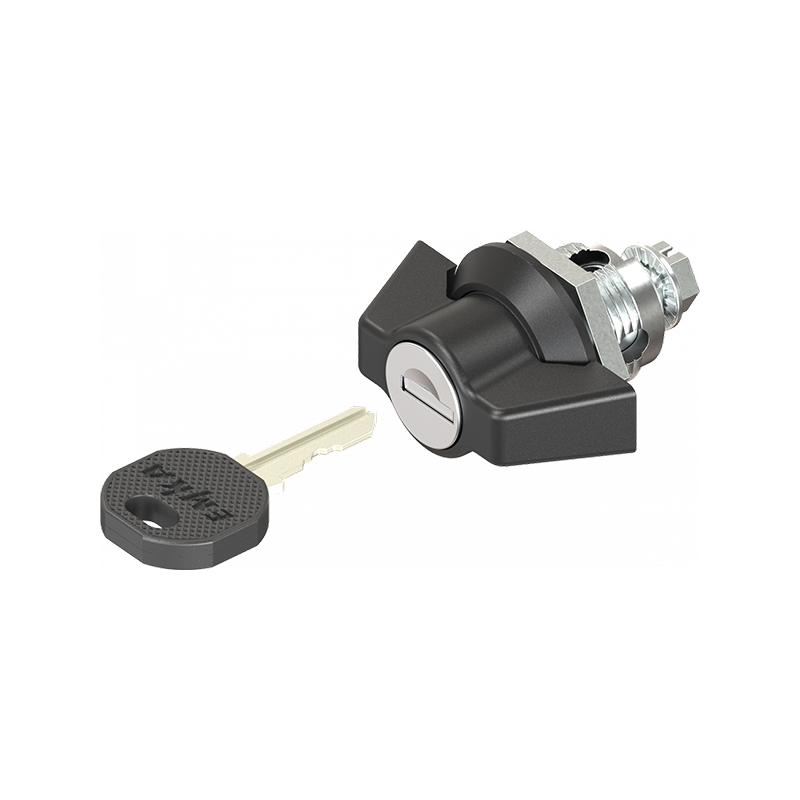 Housing with wing handle, keyed different, die-cast zinc, L=50mm, GH=18mm, plate thickness=1,5-8mm