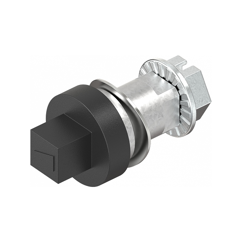 Insert, square 7, die-cast zinc, black powder coated