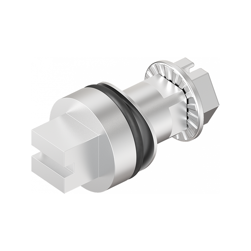 Insert, square 8 with slot, stainless steel