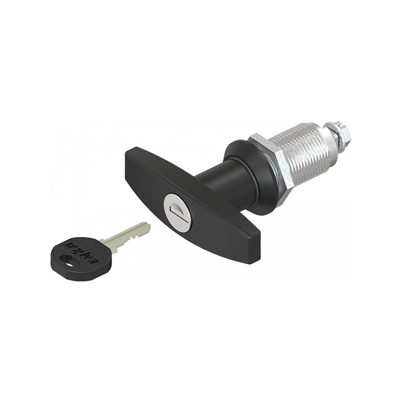 Housing with t-handle, keyed alike ek333, die-cast zinc, L=78mm, GH=40mm, plate thickness=1,5-30mm