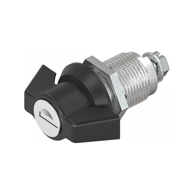 Housing with wing handle, keyed alike ek333, die-cast zinc, L=50mm, GH=30mm, plate thickness=1,5-20mm