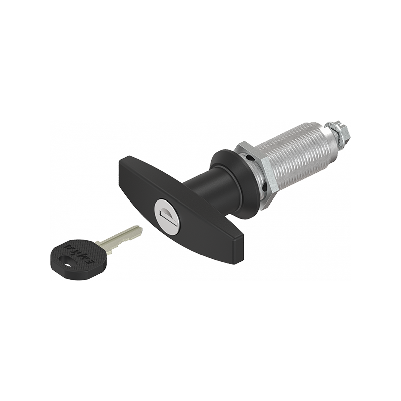 Housing with t-handle, keyed alike ek333, die-cast zinc, L=78mm, GH=50mm, plate thickness=1,5-40mm