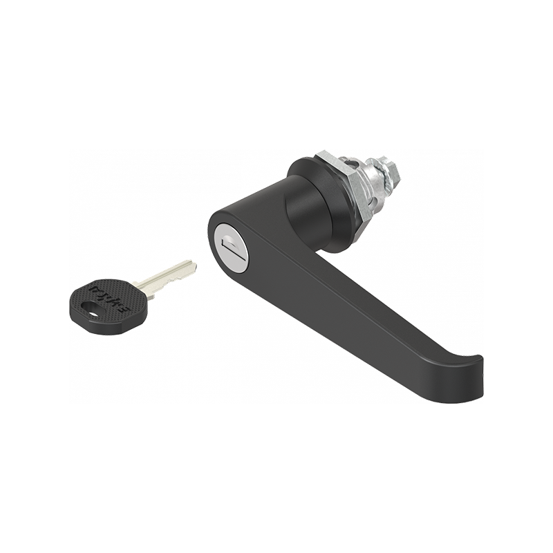 Housing with l-handle, keyed different, die-cast zinc, L=105mm, GH=18mm, plate thickness=1,5-8mm