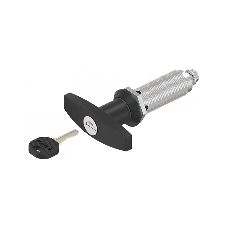 Housing with t-handle, keyed alike ek333, die-cast zinc, L=78mm, GH=60mm, plate thickness=1,5-50mm