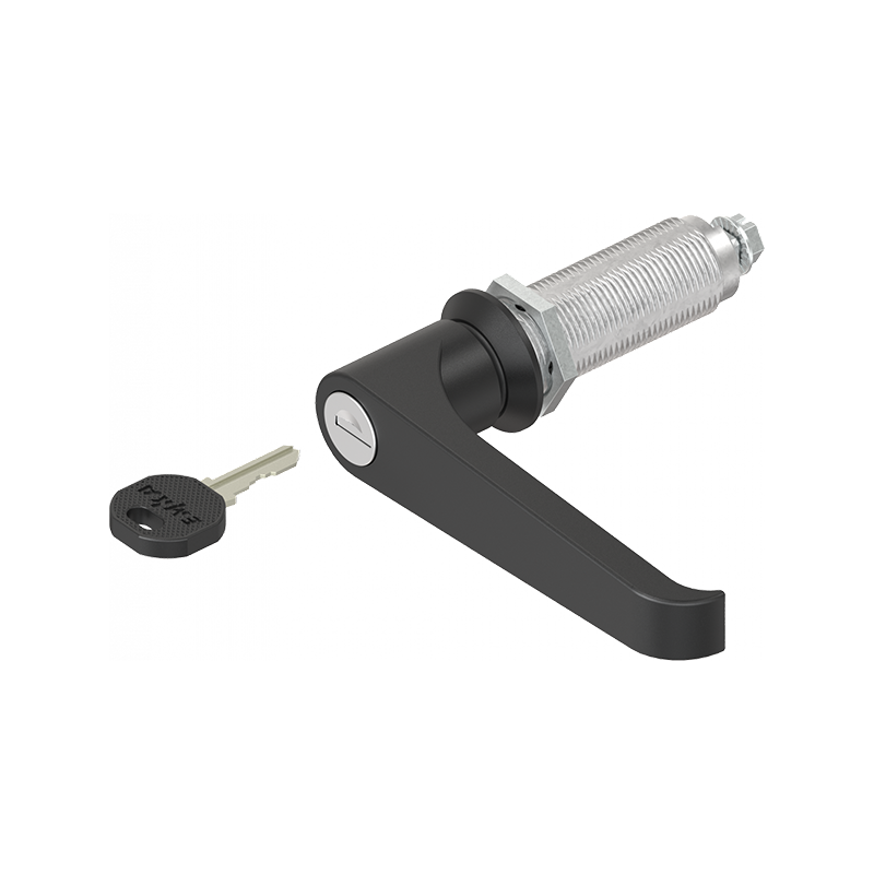 Housing with l-handle, keyed different, die-cast zinc, L=105mm, GH=60mm, plate thickness=1,5-50mm