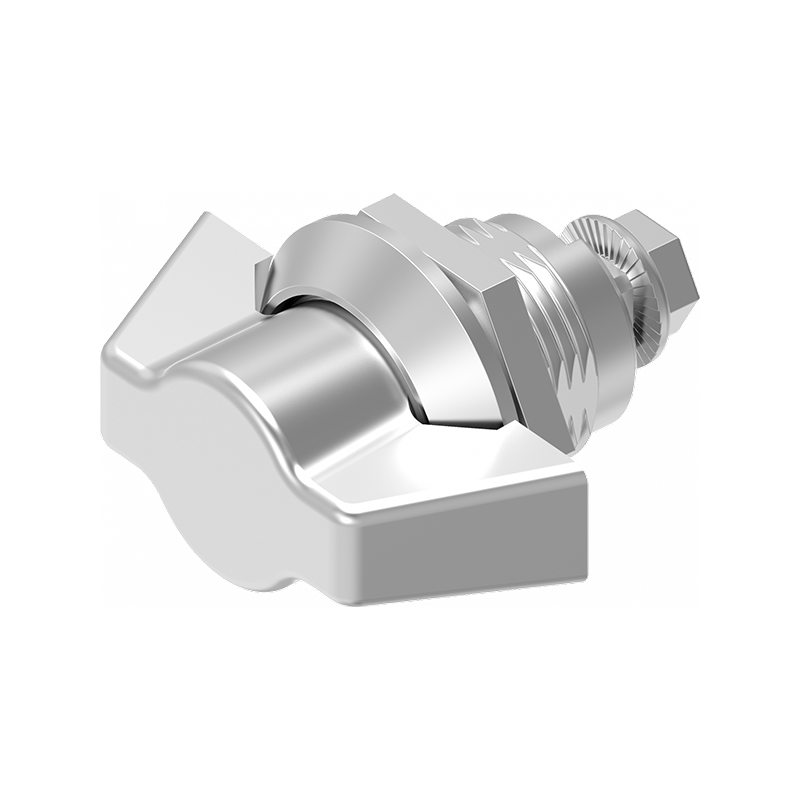 Housing with wing handle, non locking, acid proof stainless steel, L=50mm, GH=18mm, plate thickness=1,5-8mm