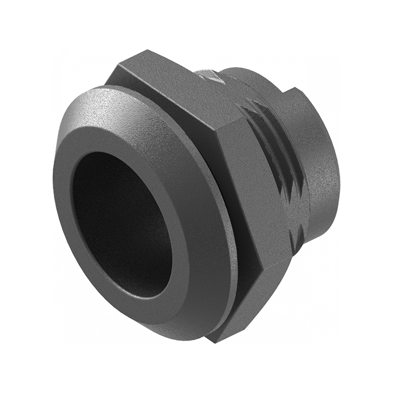 Housing, standard, glass fiber reinforced polyamide, D=28, GH=18, plate thickness=1,2-7 mm