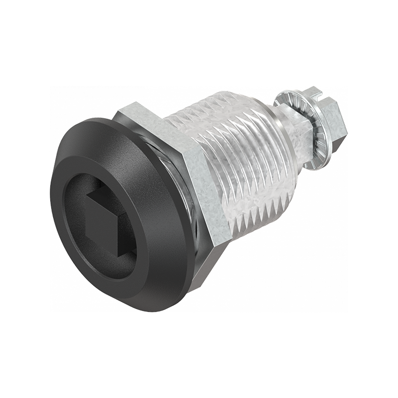 Compression latch, insert 90°, die-cast zinc, Square 8, stroke=6mm, not adjustable, plate thickness=1,5-20mm