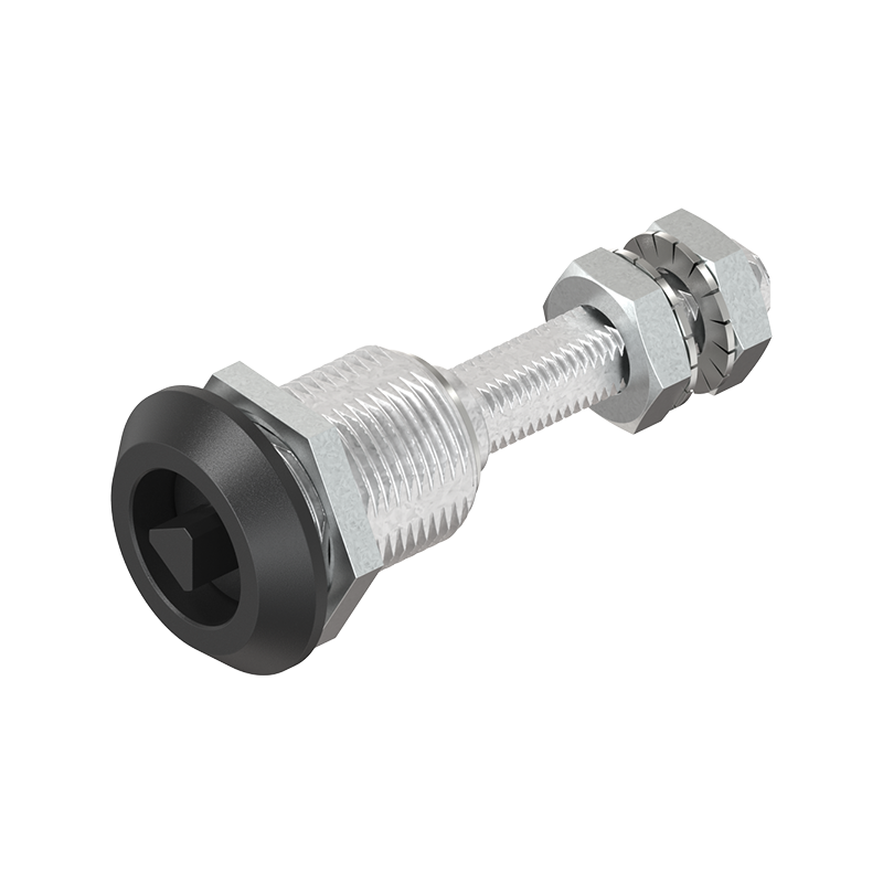 Compression latch, insert 90°, die-cast zinc, Triangular 7, stroke=6mm, adjustable, plate thickness=1,5-20mm