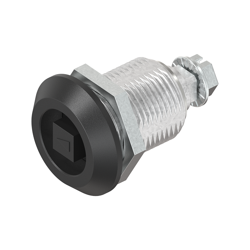 Compression latch, insert 90°, die-cast zinc, Square 8, stroke=6mm, not adjustable, plate thickness=1,5-20mm