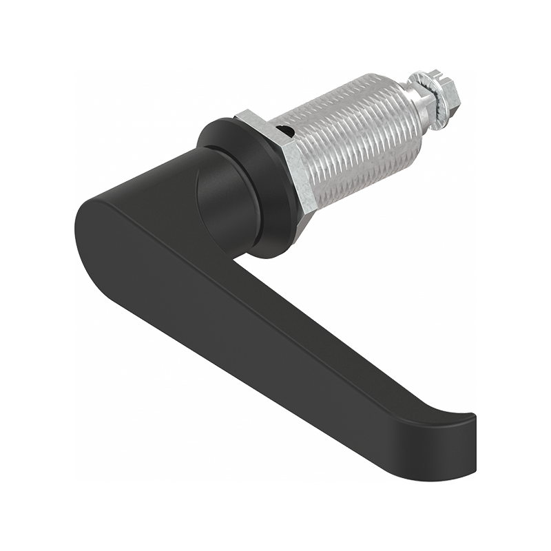 Compression latch, handle 90°, die-cast zinc, L-handle, stroke=6mm, not adjustable, plate thickness=1,5-30mm