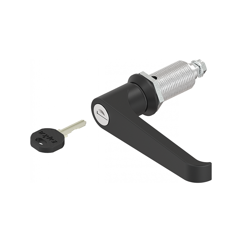 Compression latch, handle 90°, die-cast zinc, L-handle, stroke=6mm, not adjustable, plate thickness=1,5-30mm