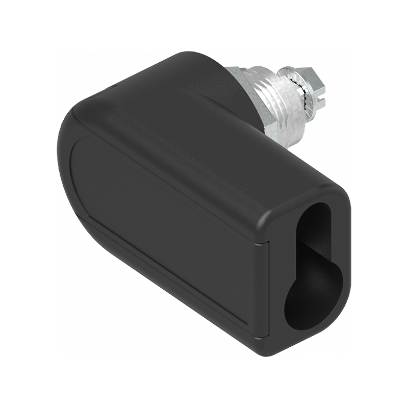 Housing with l-handle, profile half cylinder, die-cast zinc, L=53mm, GH=18mm, plate thickness=1,5-8mm