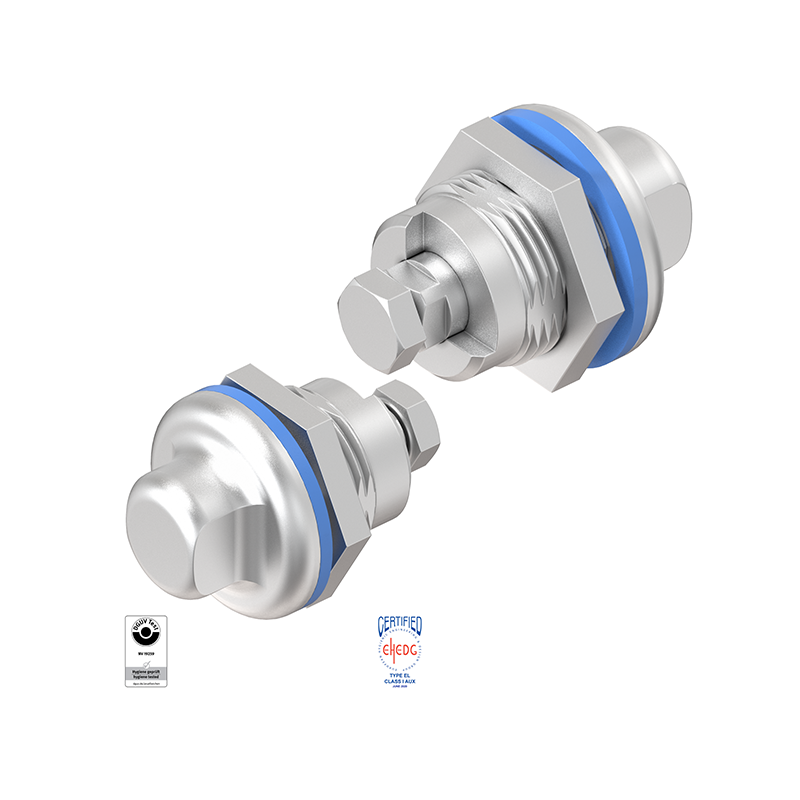 Hygienic Latch, stainless steel, D=30mm, GH=18mm, plate thickness=1,5-8mm