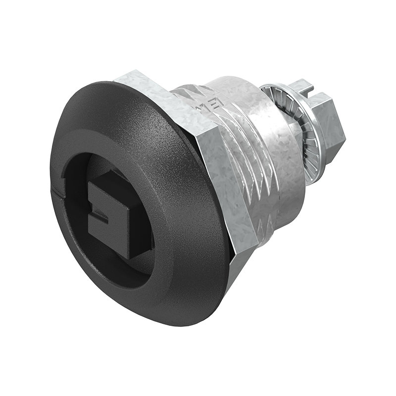 Compression latch, insert 90°, die-cast zinc, Square 8, stroke=4,5mm, not adjustable, plate thickness=1,2-8mm