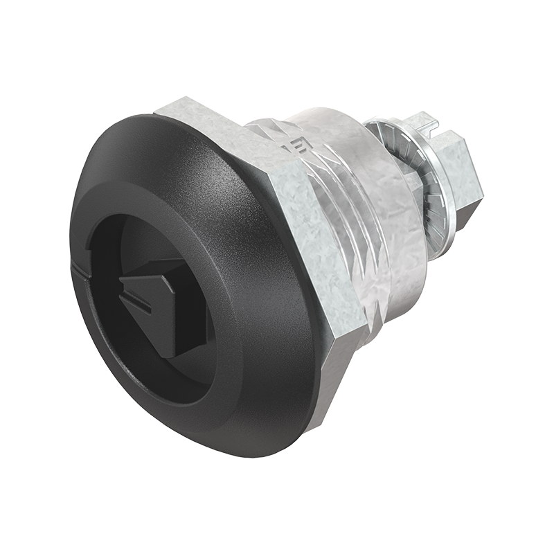 Compression latch, insert 90°, die-cast zinc, Triangular 8, stroke=4,5mm, not adjustable, plate thickness=1,2-8mm