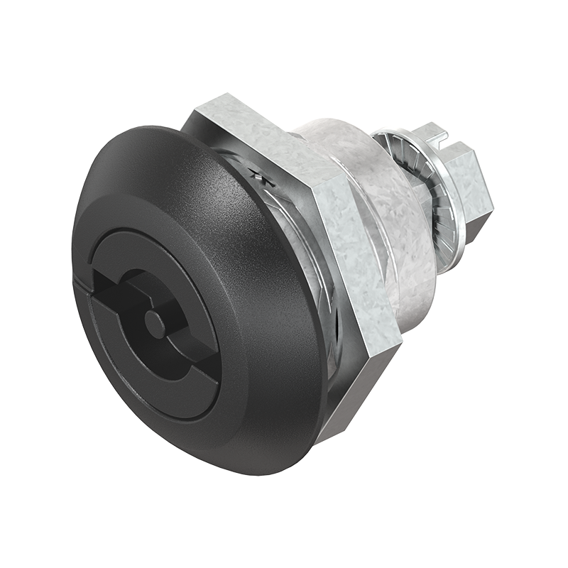 Compression latch, insert 90°, die-cast zinc, Double bit 3, stroke=4,5mm, not adjustable, plate thickness=1,2-8mm