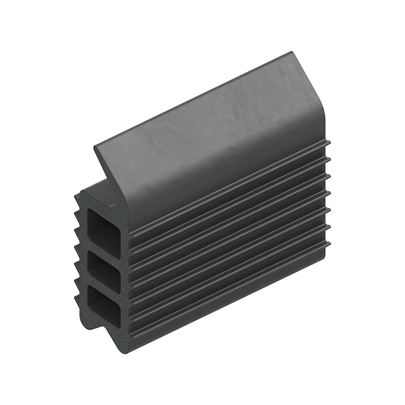 Rubber profile, top lip, black epdm, clamping channel width=10, H=27, B=10