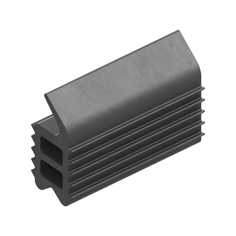 Rubber profile, top lip, black epdm, clamping channel width=10, H=21, B=10