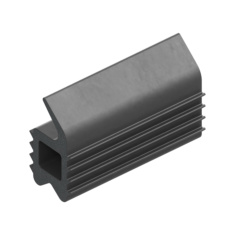 Rubber profile, top lip, black epdm, clamping channel width=10, H=19, B=10