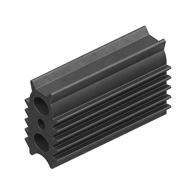 Rubber profile, top bulb, black epdm, clamping channel width=8,5, H=18,5, B=8,5
