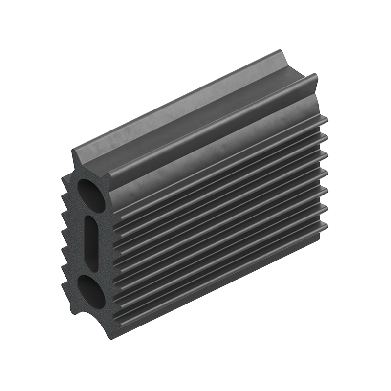 Rubber profile, top bulb, black epdm, clamping channel width=8,5, H=22,5, B=8,5