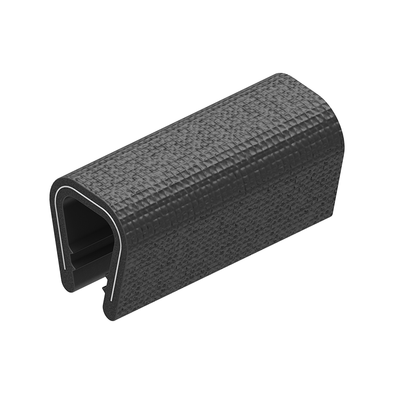 Edge profile w/o sealing, black PVC, clamping width = 5 - 7 mm
