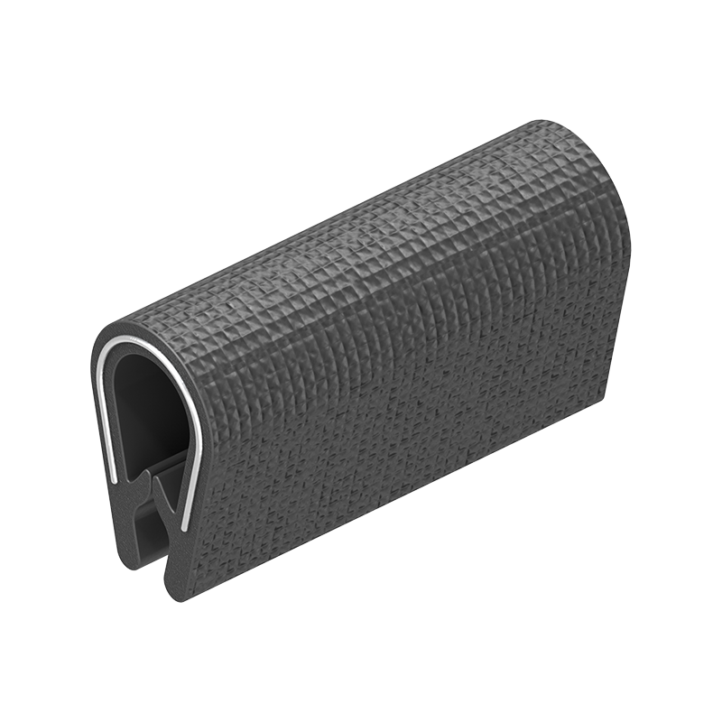 Edge profile w/o sealing, black PVC, clamping width = 1 - 4 mm