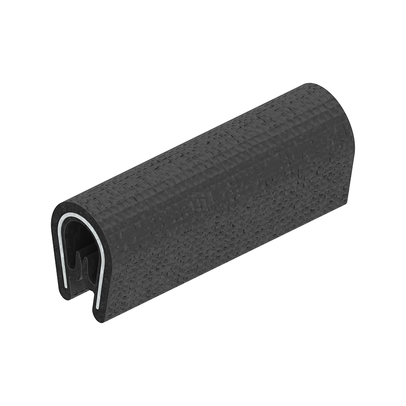 Edge profile w/o sealing, black PVC, clamping width = 1 - 2 mm