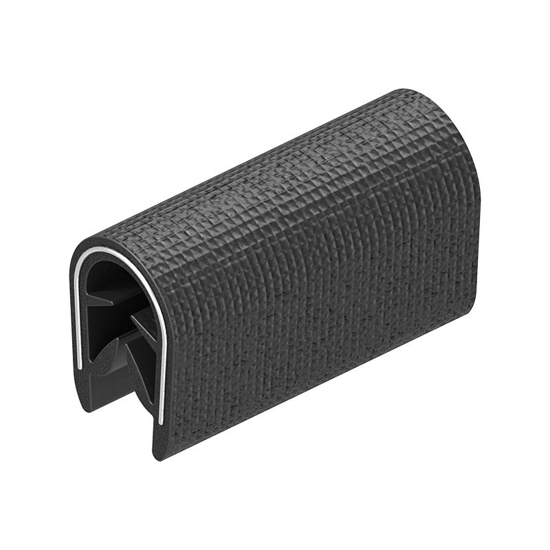 Edge profile w/o sealing, black PVC, clamping width = 4 - 6 mm