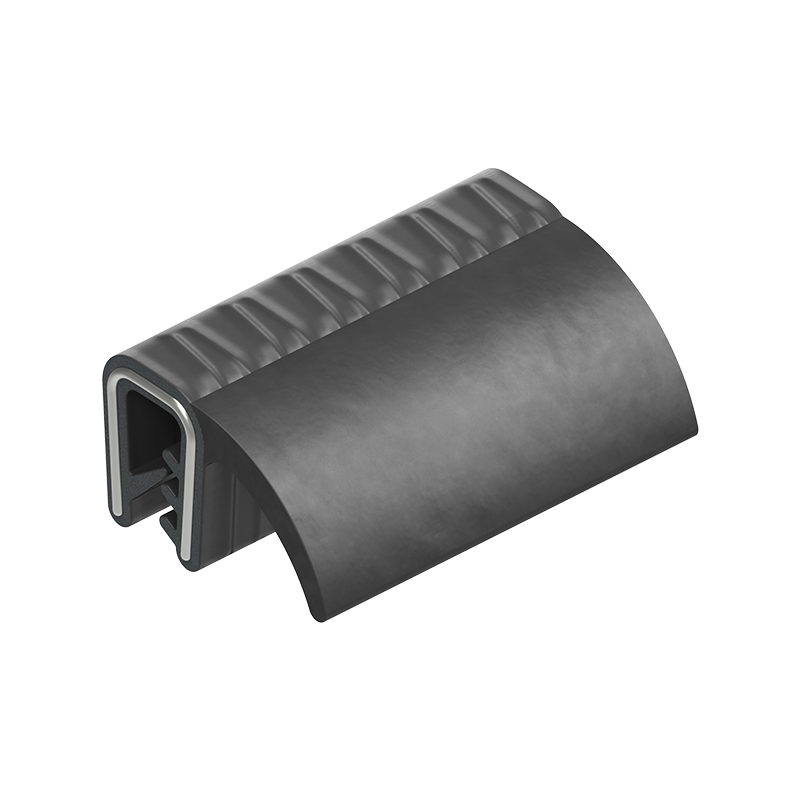 Edge profile w/side lip, black EPDM, clamping width = 1 - 3,5 mm