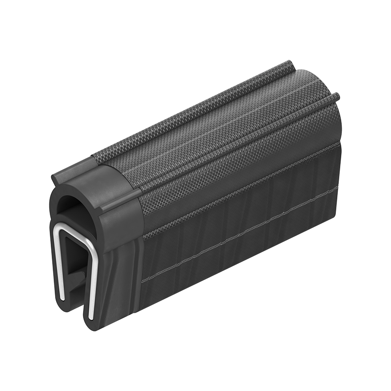 Edge profile w/top bulb, black EPDM, clamping width = 0,8 - 2,5 mm