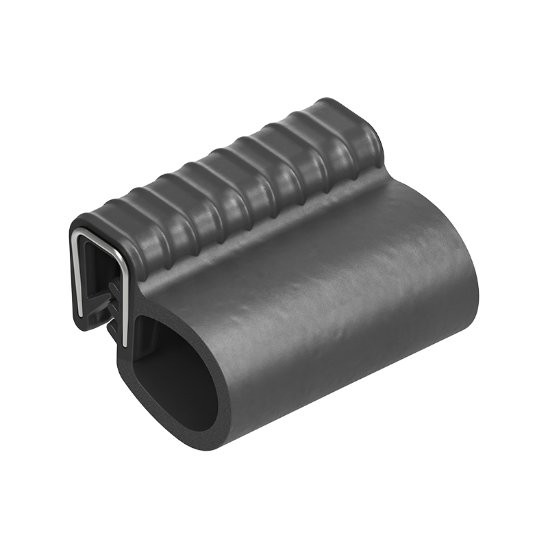 Edge profile w/side bulb, black EPDM, clamping width = 1 - 3,5 mm