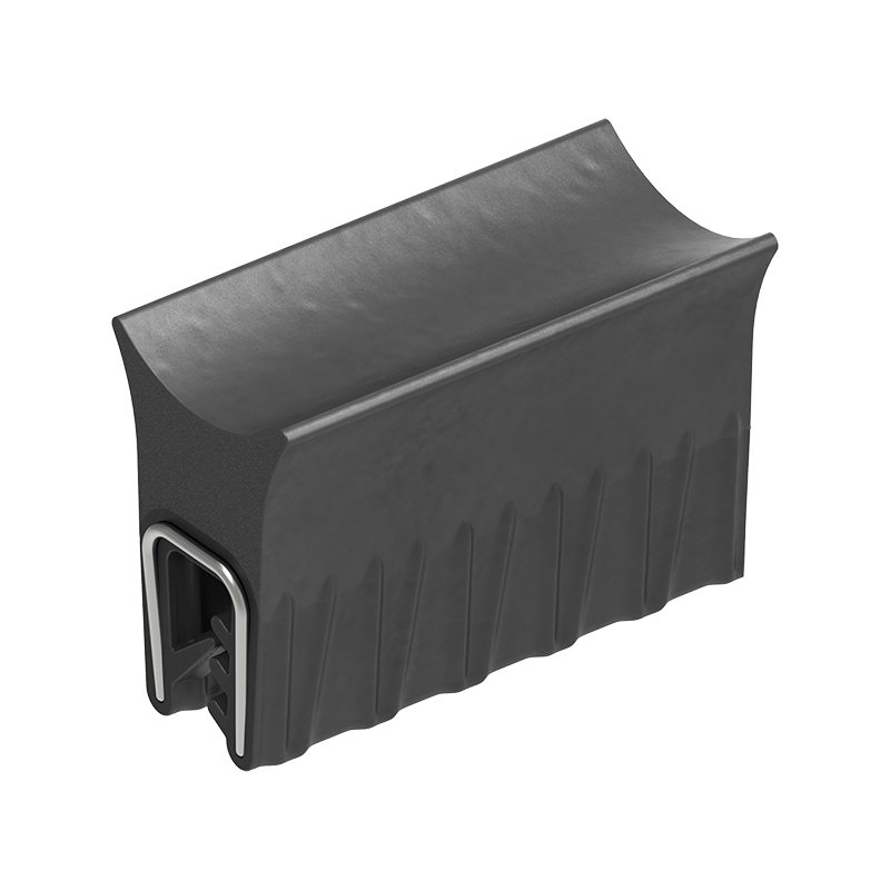 Edge profile w/top bulb, black EPDM, clamping width = 1 - 3,5 mm