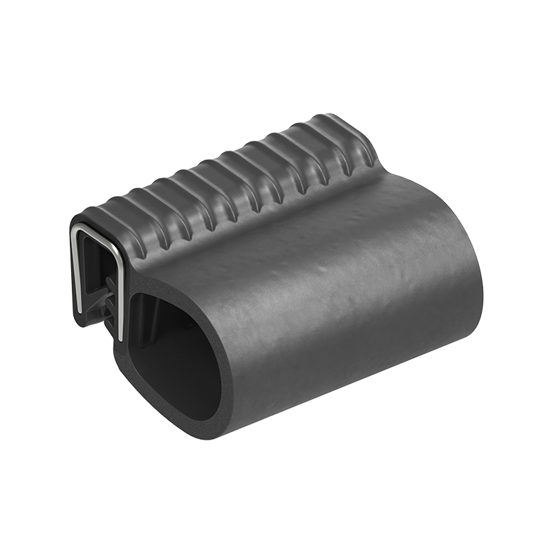 Edge profile w/side bulb, black EPDM, clamping width = 1 - 3,5 mm