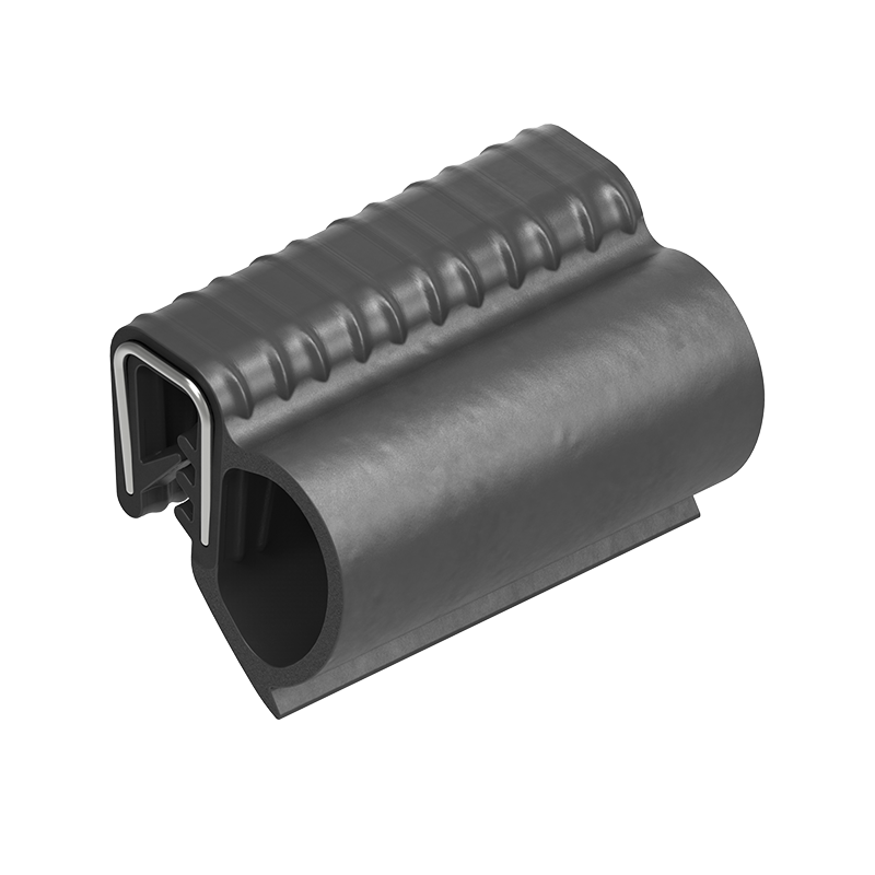 Edge profile w/side bulb, black EPDM, clamping width = 1 - 3,5 mm