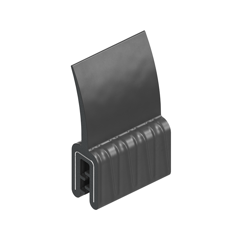 Edge profile w/top lip, black EPDM, clamping width = 1 - 3 mm
